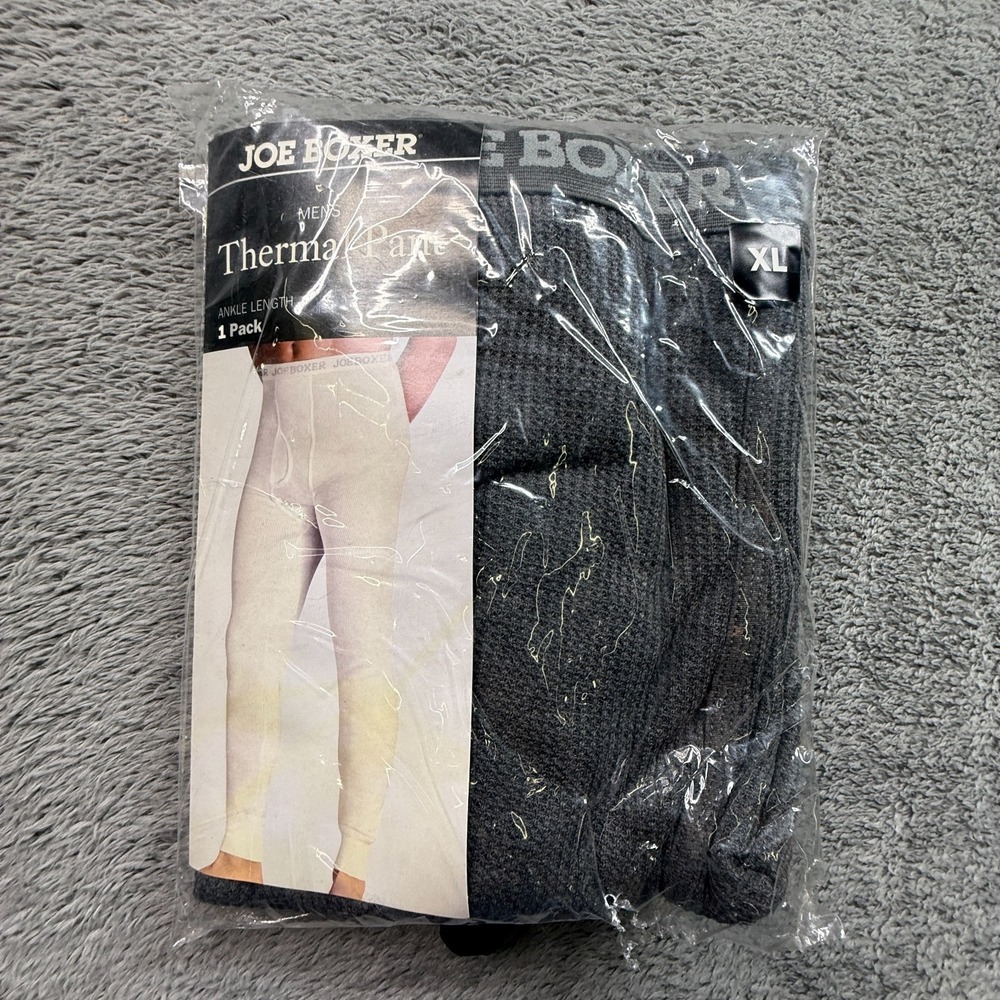 VTG 2009 Joe Boxer Mens Thermal Pants XL Gray Waffle Knit Sealed NWT